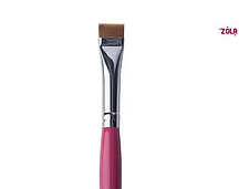 Пензель для фарбування брів ZOLA 03BR прямий штучний ворс ширина 12 мм малиновий