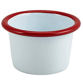 Соусник 7х4,3 см, 90 мл, емаль, червоний обідок, GenWare 52406WHR