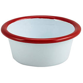 Соусник 8х3,2 см, 90 мл, емаль, червоний обідок, GenWare 52308WHR