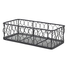 Кошик 25 x 12 x 7,5 см чорний прямокутний, дротяний, GenWare WB2512BK