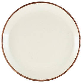 Тарілка плоска, 24 см, коричневий обідок, GenWare CP-SBR24
