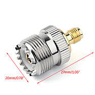 Перехідник антенний SMA Female - UHF Female (SO-239, PL-259) для автомобільної радіостанції адаптер антени, фото 4