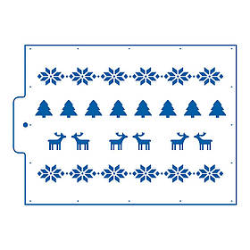Зимовий орнамент трафарет для торта 24*14,5 см (TR-4)