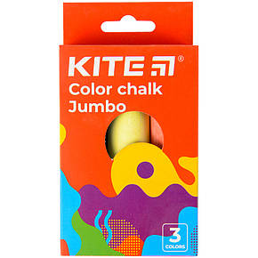 Мел кольоровий Jumbo, 3 цв. Kite Fantasy, фото 1