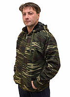 Куртка мужская камуфляжная с капюшоном на черном меху L