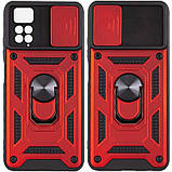 Протиударний чохол для Xiaomi Redmi Note 12 Pro 4G червоний зі шторкою, ударостійкий чохол редмі нот 12 про 4 г, фото 3