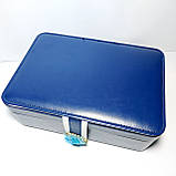 Скринька для прикрас шкірозамінник синій колір, фото 2