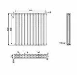 Горизонтальний радіатор дизайнерський Terni II G 10/590 Чорний матовий 600*590, фото 4