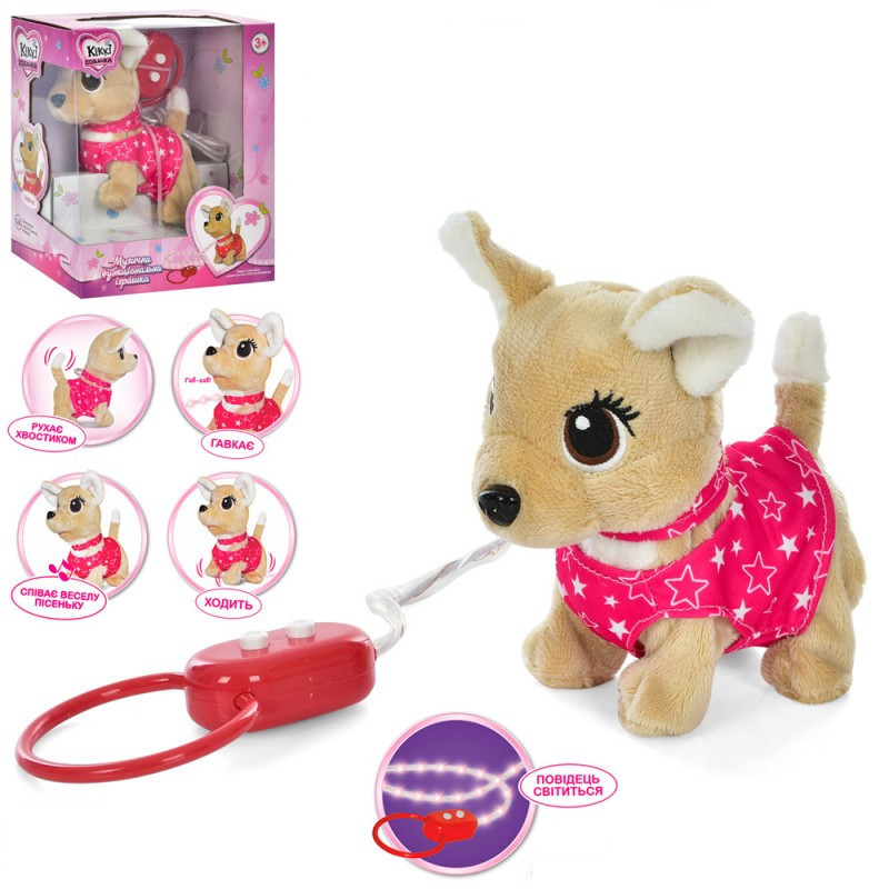 М'який музичний песик Кікі на повідці, укр.