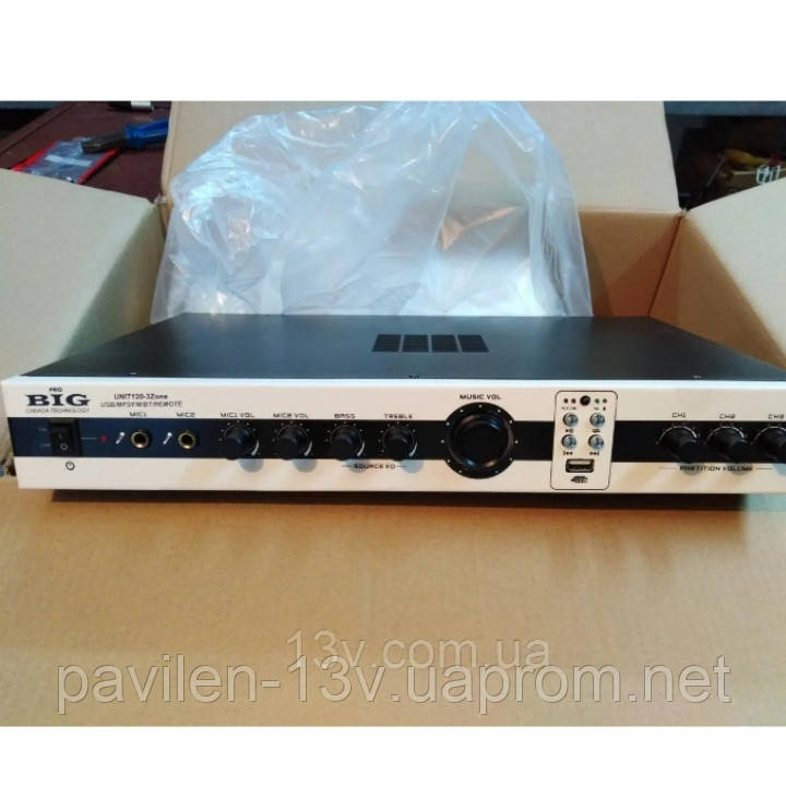 Підсилювач   BIG UNIT-200 -3zone USB/MP3/FM/BT/REMOTE