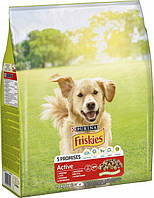 Friskies Active Фрискис сухой корм для взрослых собак с говядиной 2,4 кг