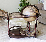Глобус бар зі столиком "Зодіак" з дерева на 3х ніжках, фото 8