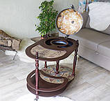 Глобус бар зі столиком "Зодіак" з дерева на 3х ніжках, фото 7