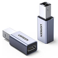 Переходник USB-C на USB-B Ugreen US382 для принтера, жесткого диска, док станции 20120 (Серый)