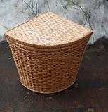 Кутовий кошик для білизни плетений з лози у ванну, фото 5