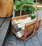 Плетена дровниця з лози з ручкою 45*34*32см, фото 2