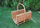 Плетена дровниця з лози з ручкою 45*34*32см, фото 3