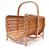 Плетена дровниця з лози з ручкою 45*34*32см, фото 4