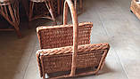 Плетена дровниця з лози з ручкою 45*34*32см, фото 6