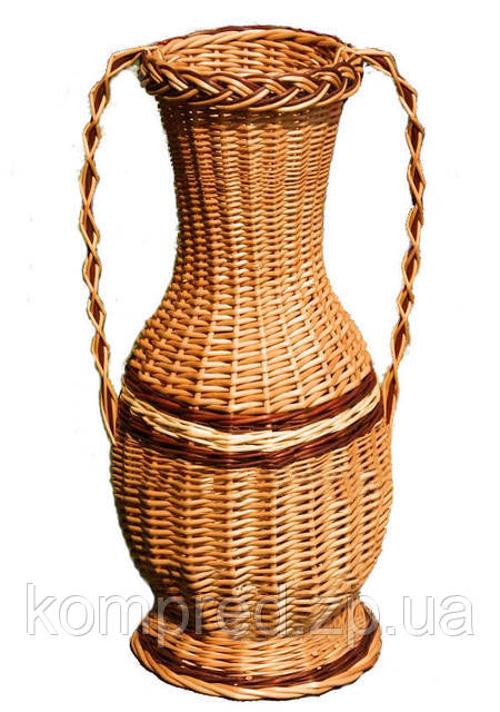 Декоративна настільна ваза плетена з лози h-30см