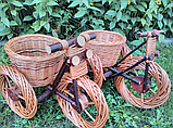 Підставка для квітів плетена з лози Велосипед, фото 3