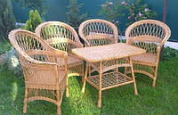Набір плетених меблів з лози стіл і 4 крісла для саду, тераси, кафе.