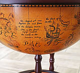Глобус бар підлоговий на 3-х ніжках з дерева коричневого кольору, фото 8