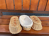 Корзинка плетеная из лозы для расстойки хлеба на 600 г 27х14х8см с чехлом в комплекте