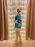 Новогодний костюм Снегурочки, велюровый костюм Снегурочки, синяя снегурочка, маскарадный костюм, фото 5