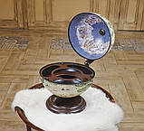 Глобус бар настільний Мапа світу новий дизайн кремовий сфера 33 см, фото 9