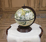 Глобус бар настільний Мапа світу новий дизайн кремовий сфера 33 см, фото 2