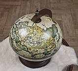 Глобус бар настільний Мапа світу новий дизайн кремовий сфера 33 см, фото 6