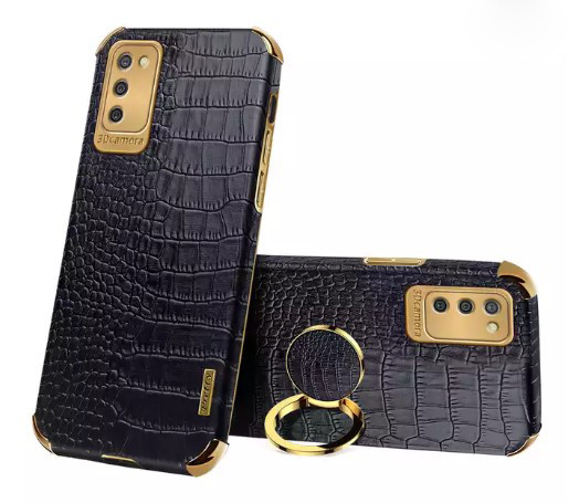 Чохол для Samsung Galaxy A02s / M02s з тисненням під шкіру крокодила і магнітним утримувачем