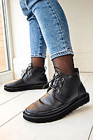 Женские ботинки UGG Neumel Leather Black 3236 кожа 36