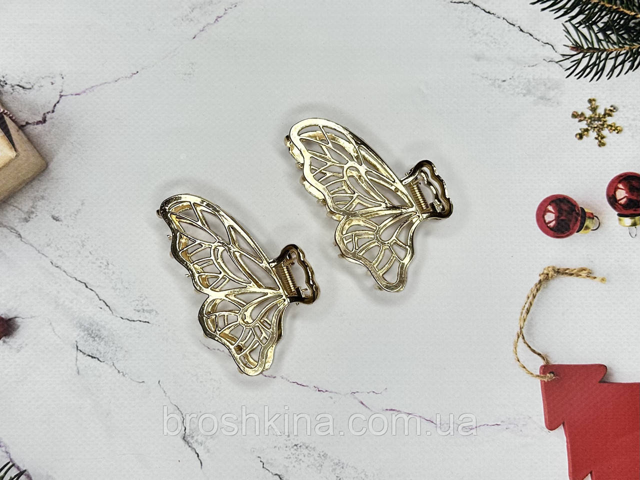 Краби для волосся оптом 8 см метал 6 шт./пач. МЕТЕЛИКИ, фото 1