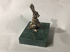 Статуетка бронзовий Кролик - Заєць, оригінальний новорічний сувенір, фото 3