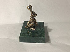 Статуетка бронзовий Кролик - Заєць, оригінальний новорічний сувенір, фото 2
