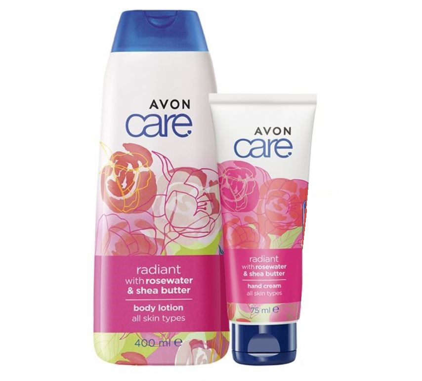 Набір косметики Avon Care з маслом Ши та ароматом троянди ( з рожевою водою та маслом Ши)