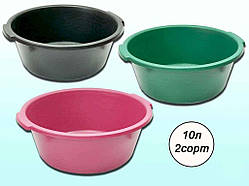 Таз пл. 10л (2 сорт) кольоровий асорті ТМ МЕД