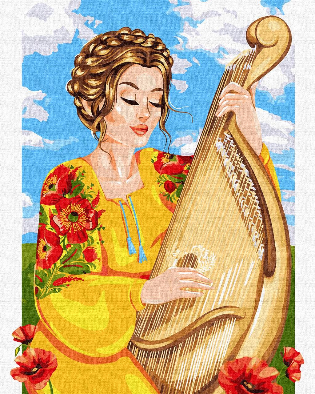 Картина за номерами "Грай, моя бандуро" 40*50 см Ідейка KHO 4981 pbn-p