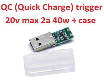 Quick Charge (QC) USB type-A (male) trigger триггер 20v max 2a 40w + корпус (A class) 1 день гар. - фото 1 - id-p1733434284