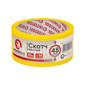 Скотч жовтий 48 мм*50 м*44мкм INTERTOOL KT-0916