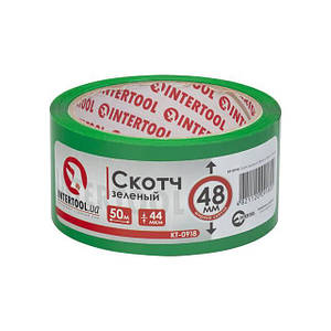 Скотч зелений 48 мм*50 м*44мкм INTERTOOL KT-0918