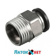 З'єднання цангове для поліуретанових шлангів 12 мм 1/2 зовнішня різь PT-2314 Intertool, фото 4