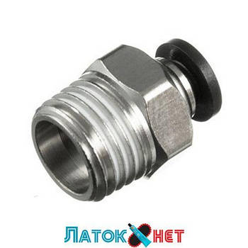 З'єднання цангове для поліуретанових шлангів 4 мм 1/4 зовнішня різь PT-2300 Intertool