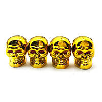 Колпачки на ниппель атомобиля Череп Alitek Skull Gold (4 шт)