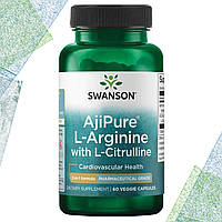 Л-Аргинин + Л-Цитруллин Swanson AjiPure L-Arginine with L-Citrulline 60 вегетарианских капсул