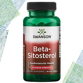 Для серця Swanson Beta-Sitosterol Maximum Strength (Бета- Сітостерол) 60 гелевих капсул