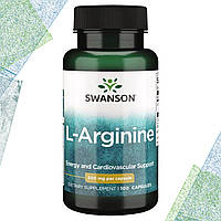 Л-Аргинин Swanson L-Arginine 500 мг 100 капсул