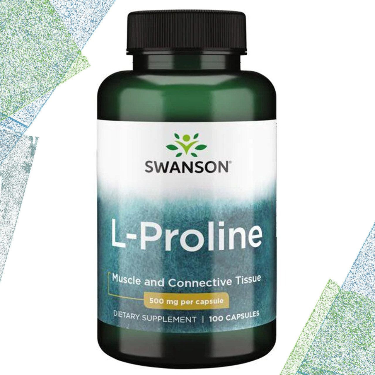 Л-Пролін Swanson L-Proline 500 мг 100 капсул, фото 1